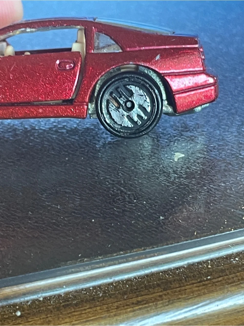 Vintage Hot Wheels 1989 Nissan 300ZX Rare Metal Flake RED Doors Open Loose